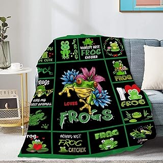 Homiehug Frog Blanket Soft Fluffy Lightweighted Cozy Fuzzy Throws for Couch Bed Sofa Home Decor Gift Kids Anniversary Friends 30