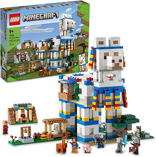 Miniatura 1 de LEGO Minecraft The Llama Village 21188 - Juego de juguetes de construcción para niños niñas y niños a partir de 9 años 1252 piezas