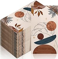 Vista 1 de Paquete de 100 servilletas florales desechables de papel de 2 capas decorativas para cena, servilletas de cóctel de flores para baño, inodoro