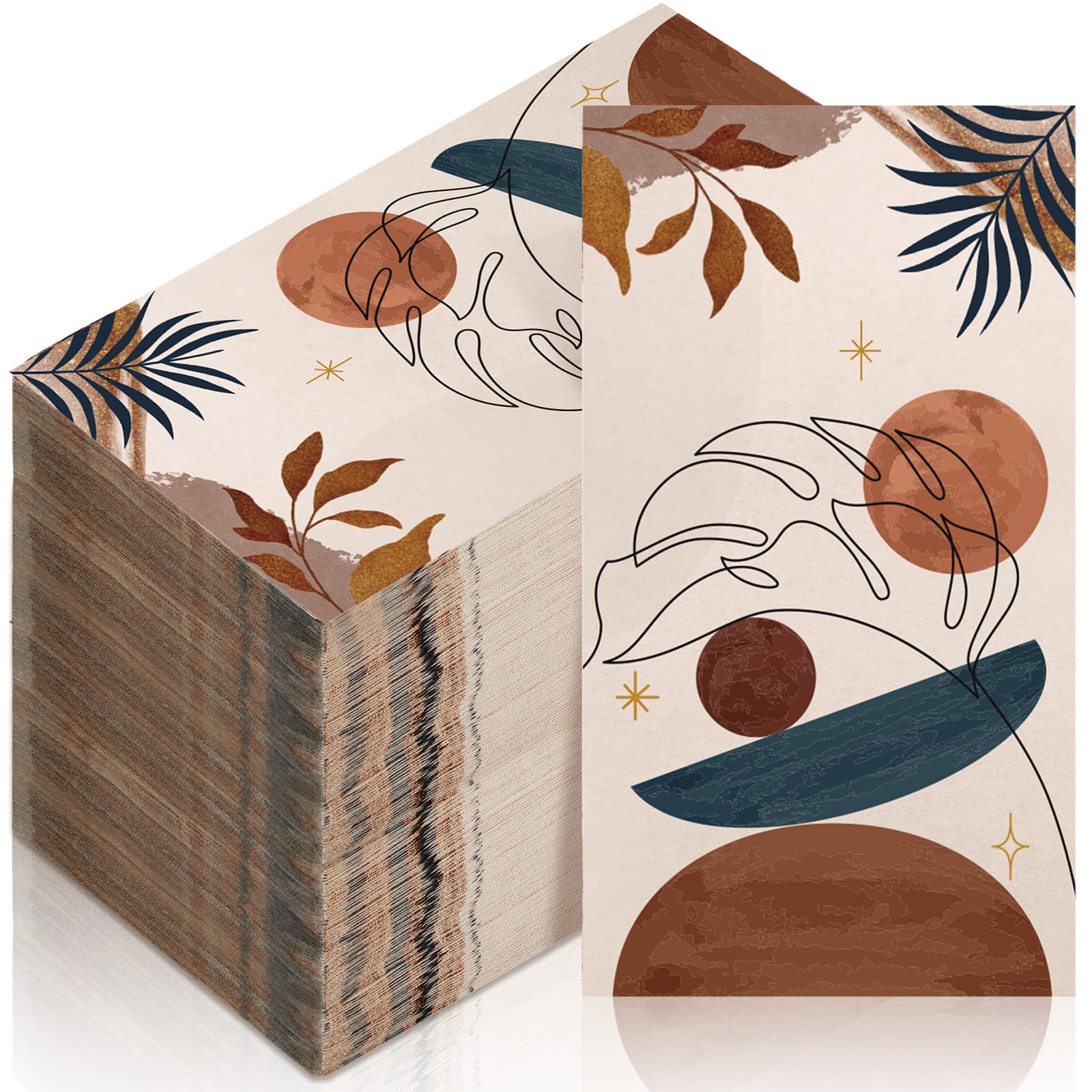 100 Pack Floral Napkins Disposable Paper Hand Towels 2 Ply Decorative Dinner Guest Towels Flower Cocktail Napkins for Bathroom Toilet Powder Room Wedding Bridal Shower Birthday (Arts)