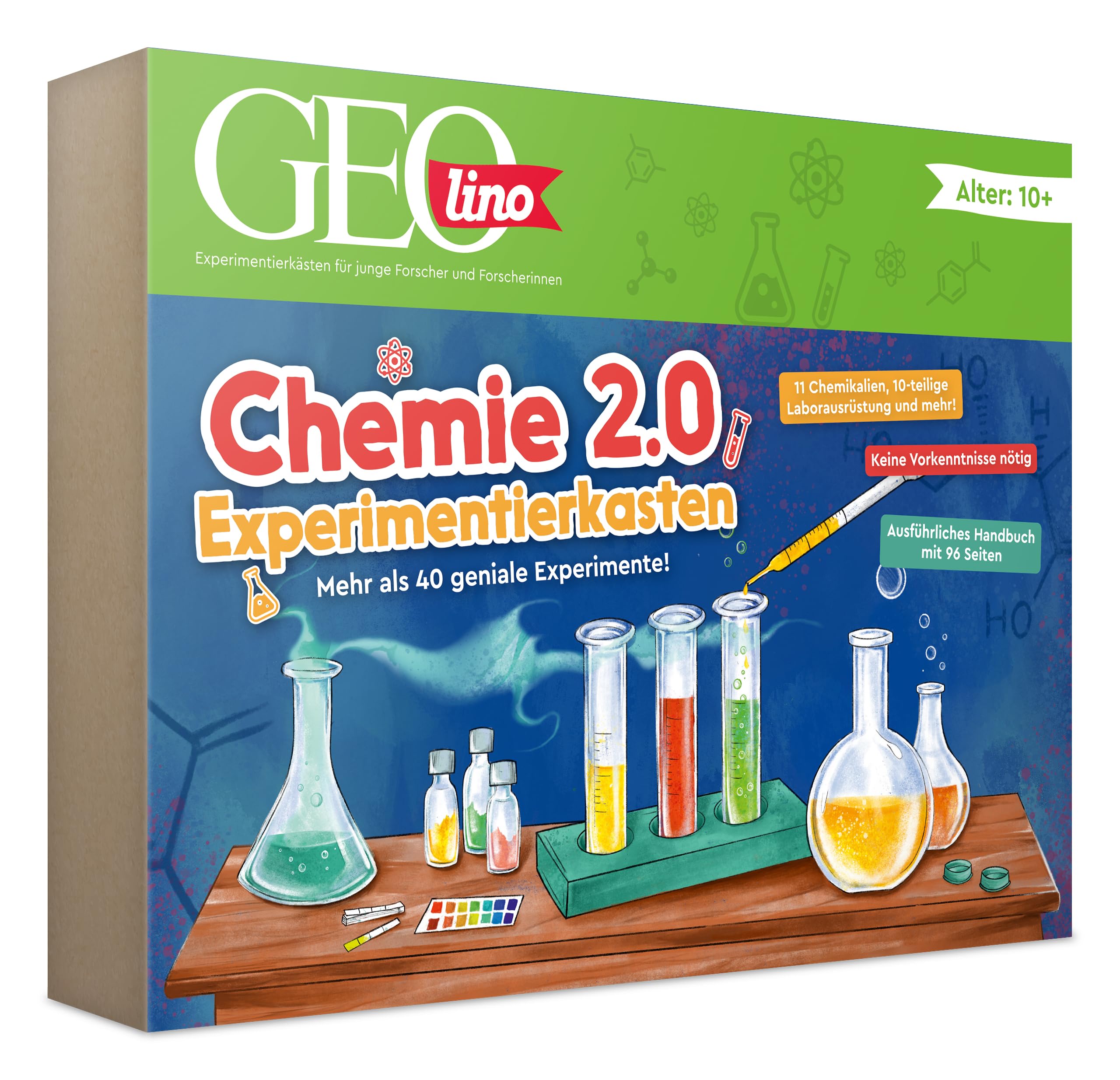 FRANZIS GEOlino Chemie 2.0 67212 - Caja de experimentos (más de 40 geniales experimentos, para niños a Partir de 10 años
