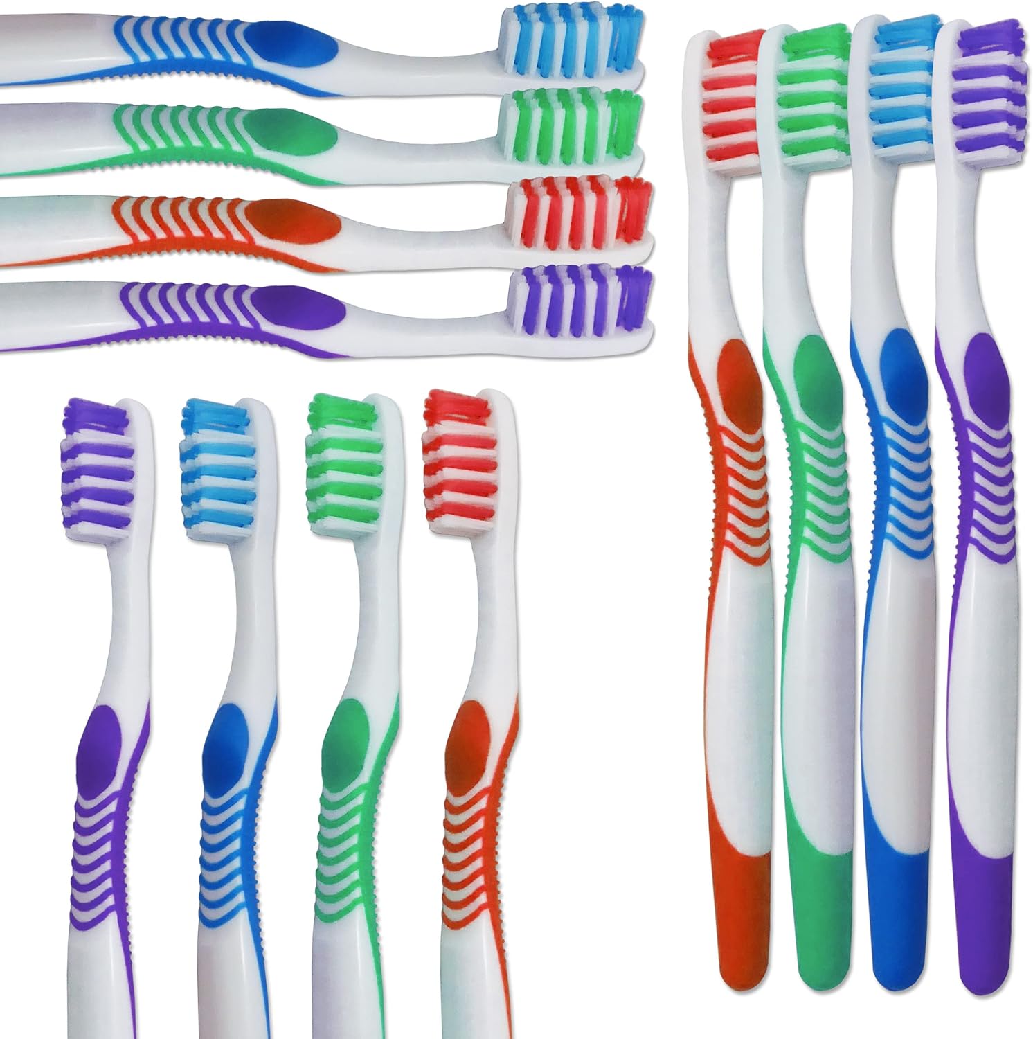 Adult Toothbrushes Bulk Pack of 100 Manual Toothbrushes Individually Packaged Wholesale