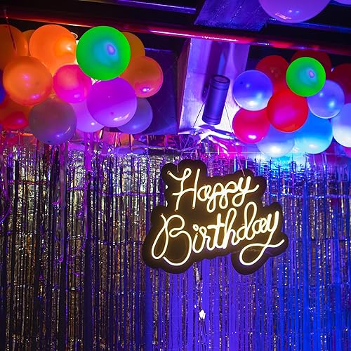 Miniatura 5 de 60 globos de neón UV, globos de fiesta de neón que brillan en la oscuridad, globos de luz negra UV que brillan en la oscuridad para decoraciones de