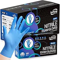 Vista 10 de Guantes de examen desechables de nitrilo SwiftGrip, azul, para uso médico, limpieza, aptos para alimentos, sin polvo, no estériles, caja de 1000
