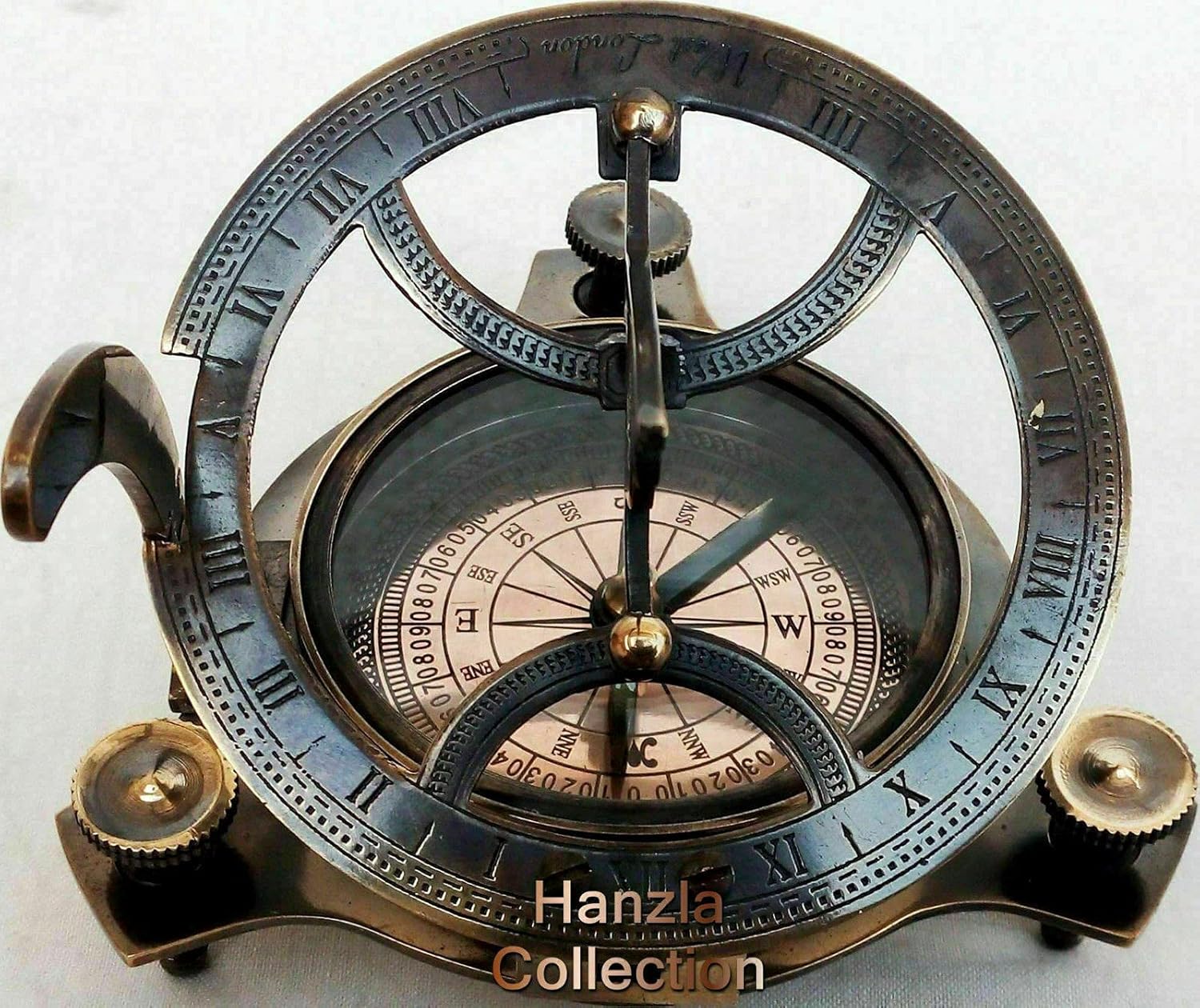 Antique Nautical Brass 4" inch Sundial Compass Marine Collectible Gift Item