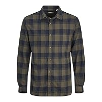 JACK & JONES Jjjoshua Fall Buffalo-Maglietta LS Camicia Casual