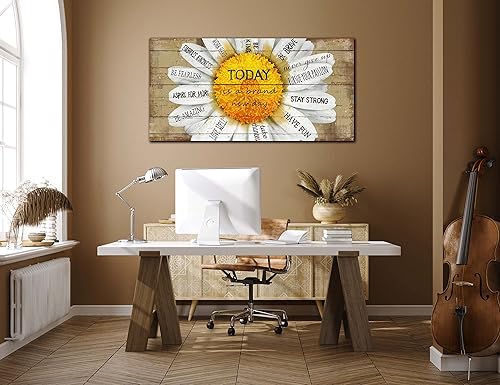 Miniatura 5 de Decoración de pared amarilla para sala de estar, lienzo de flores, arte de pared para dormitorio, carteles inspiradores para mujeres, decoración de