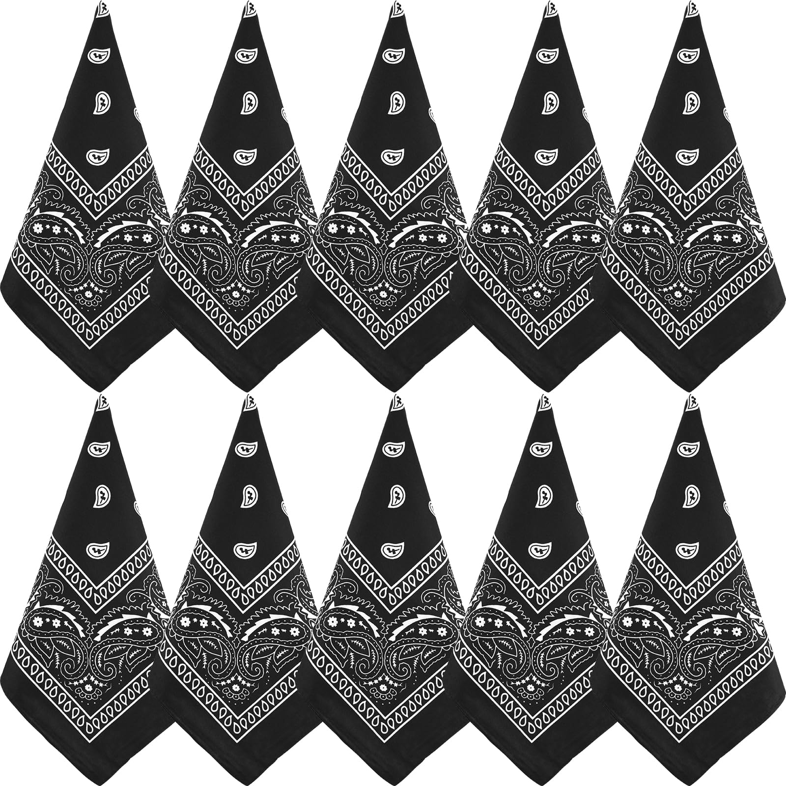 NACHLYNN 10/20pcs Paisley Bandanas Assorted Bandanas Cowboy Polyester Headbands Square Scarf Headwear