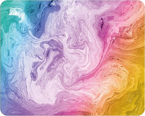 Alfombrilla para mouse, base de goma antideslizante, alfombrilla cuadrada para mouse para oficina, juegos, laptop, computadora (06 mármol colorido)