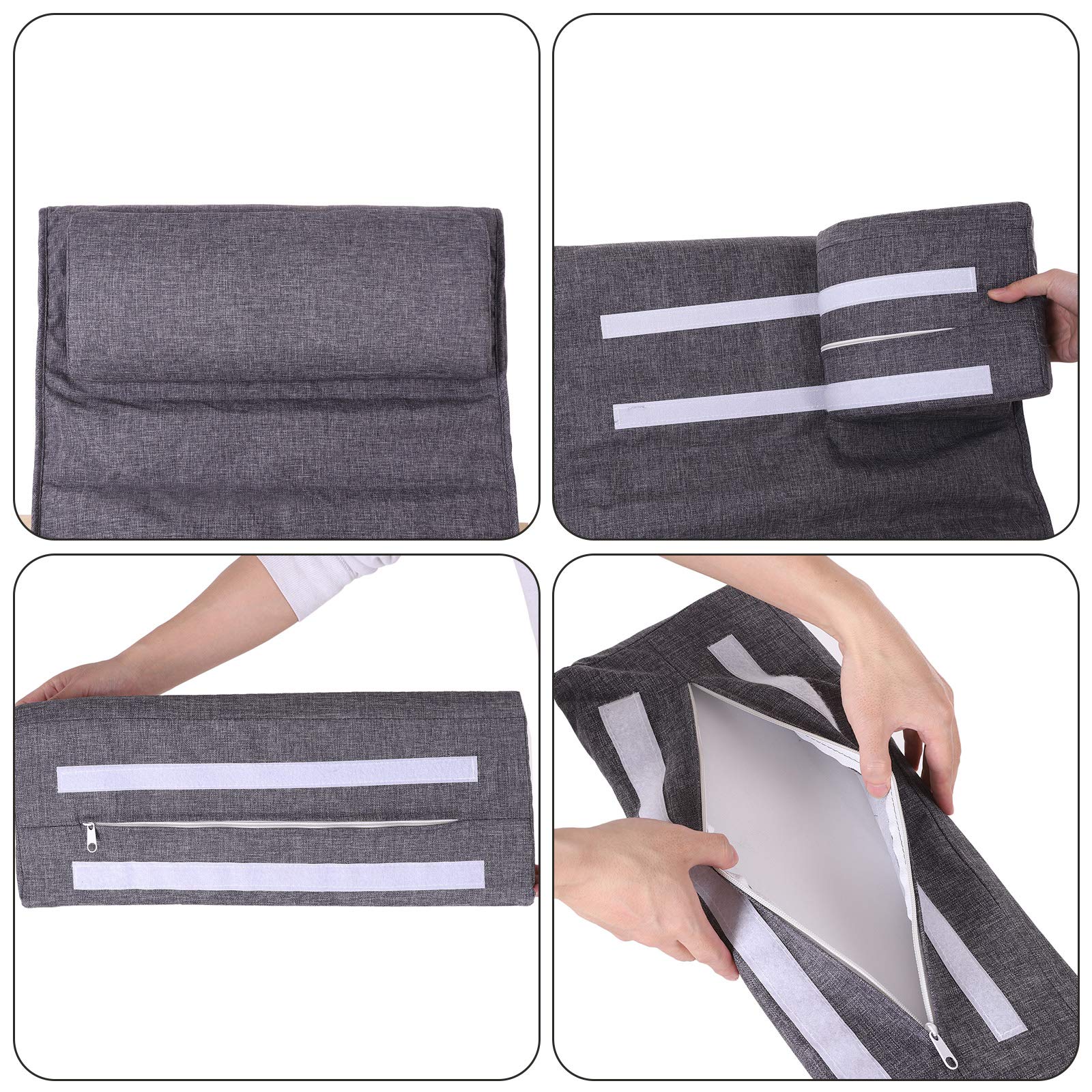 SONGMICS Sedia a Dondolo, Poltrona Oscillante con Poggiapiedi, Schienale Ergonomico, Strutture in Legno, Fodera in Cotone Sfoderabile, 67 x 125 x 91 cm, Carico Massimo di 150 kg, Grigio Scuro LYY42GYZ