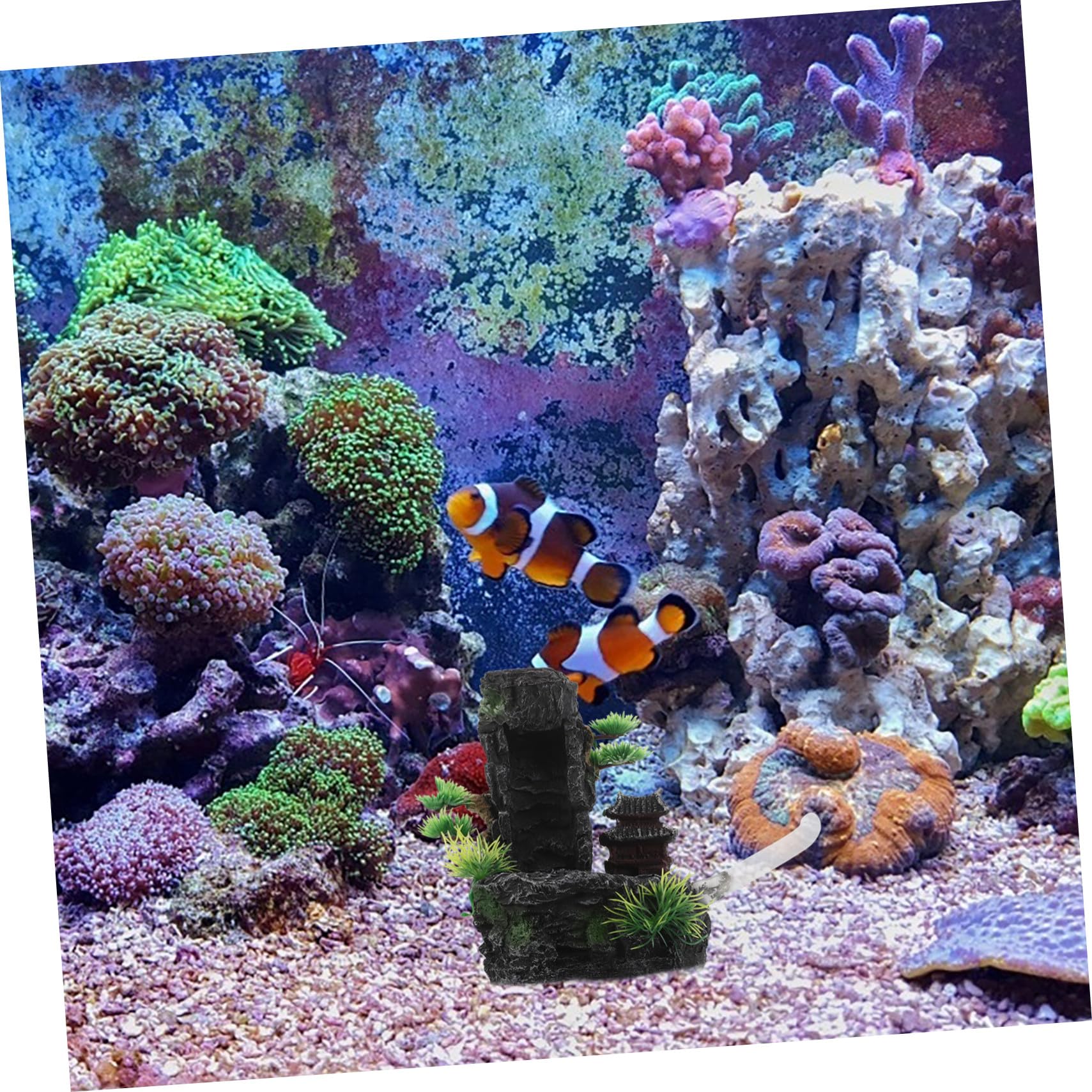 Toddmomy Decoraciones de Acuario Roca de Montaña de Resina Artificial Hogar Oficina Cascada Pequeña para Acuario Decoración de Roca Artificial para Pecera Escondite para Peces
