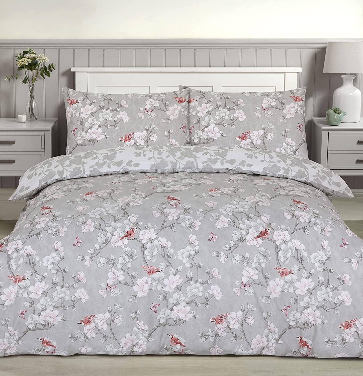Night Comfort Duvet Cover Set with Pillowcase Toile Floral