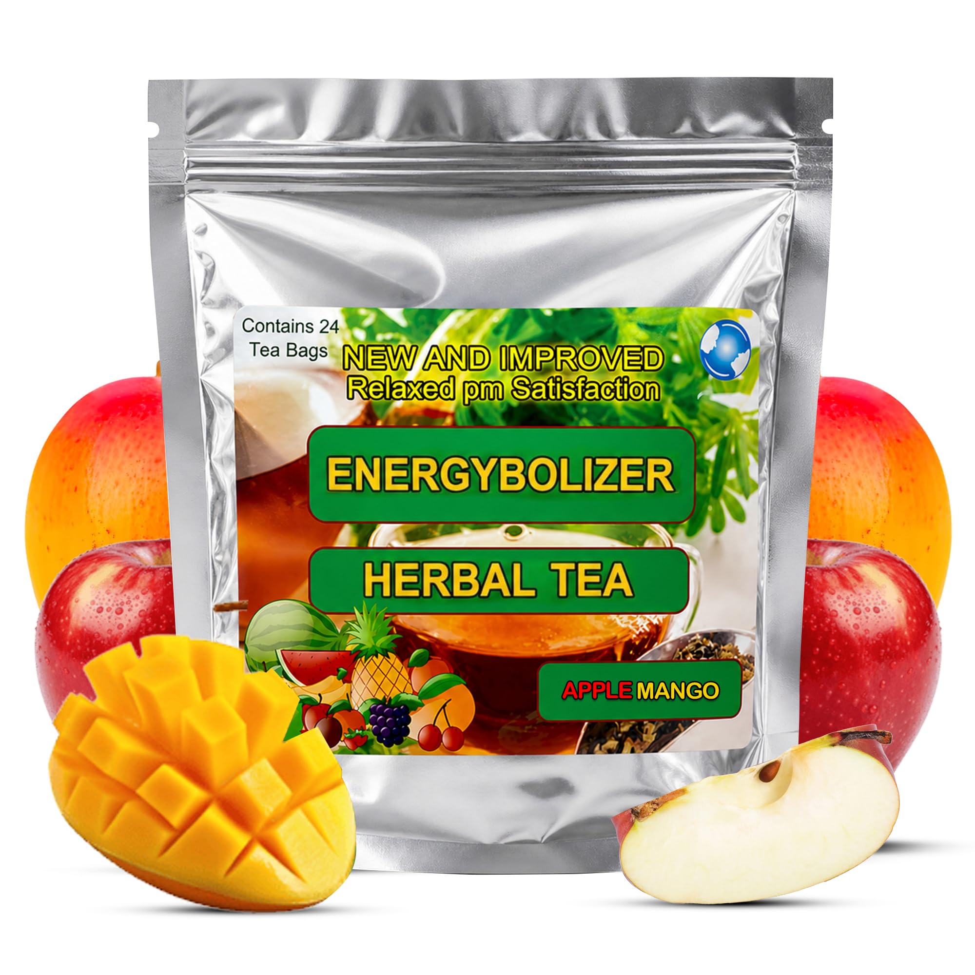 Energybolizer Perfect Weight Herbal Tea, 24 Bags (Apple Mango) – Natural Herbal Tea for Men and Women to Support Digestion and Overall Wellness