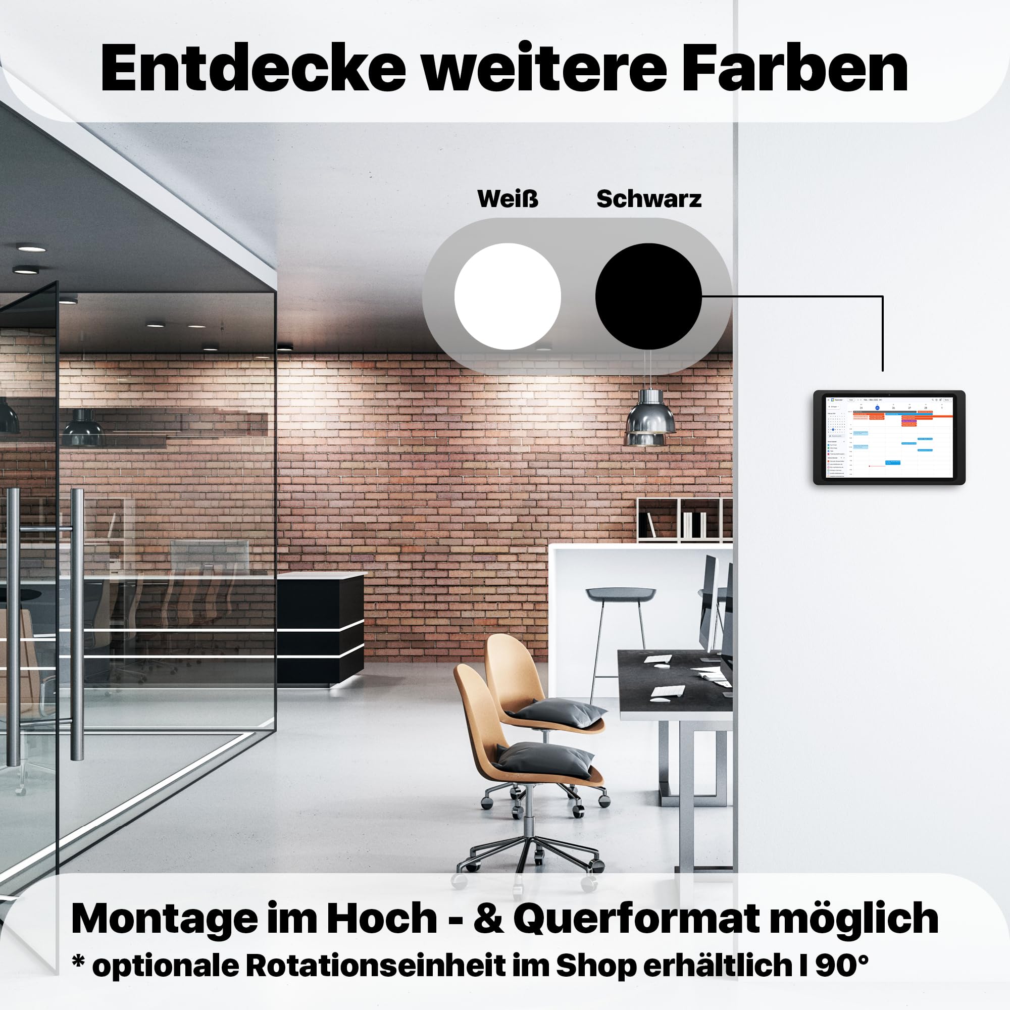 Companion Wall 2.0 - Tablet Wandhalterung für iPad, Air & Pro und Samsung Galaxy Tab - Tablethalterung mit Diebstahlschutz für die Wand - Hochwertige Verarbeitung & Zeitloses Design