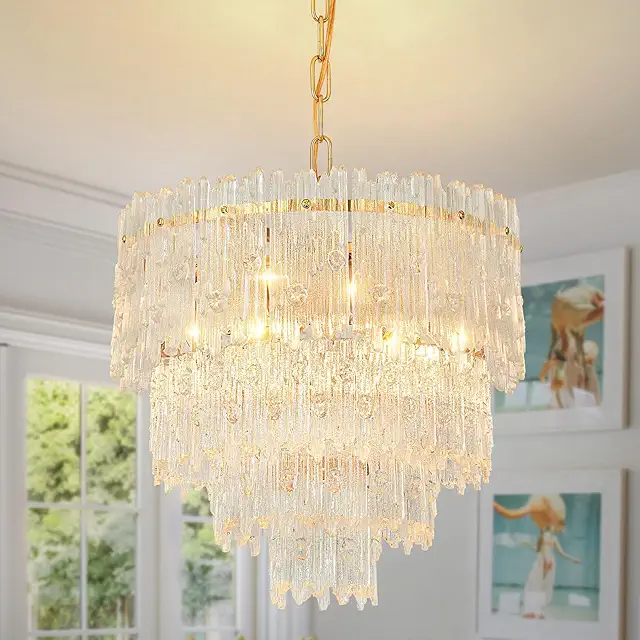 Modern Gold Crystal Chandelier - Luxury Hall Lamp for Living Room & Dining