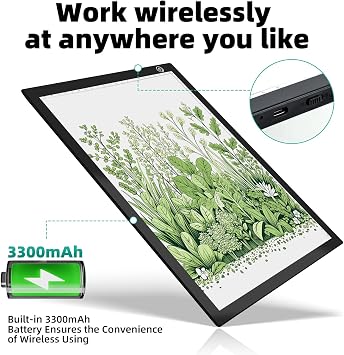 ME456 Rechargeable Drawing Board, Lithium Battery Powered 15 Light Table