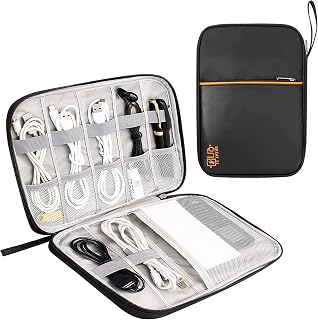 VOCUS Electronics Organizer Small Travel Cable Organizer Bag Compact Waterproof Electronic Accessories Cord Case for Hard Drives,Cables,Cords,Chargers