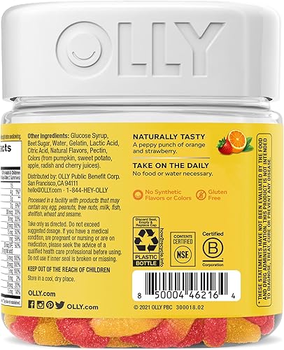 Miniatura 3 de OLLY Gusanos de gomita multivitamínicos para niños, salud general y apoyo inmunológico, vitaminas y minerales A, C, D, E, Bs y zinc, suplemento