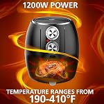 Brentwood Appliances AF-300BK 3.2-Quart 1,200-Watt Electric Air Fryer with Timer and Temperature Control (Black/Silver)