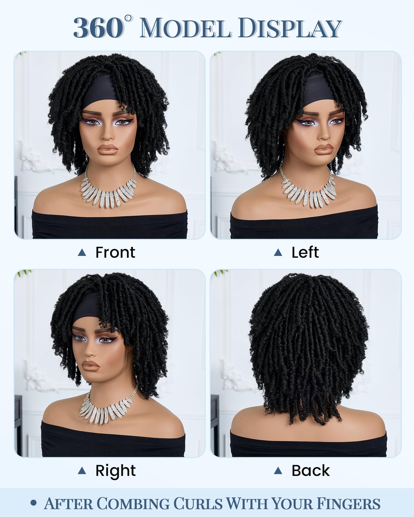 Braided Dreadlock Headband Wig with Synthetic Faux Locs