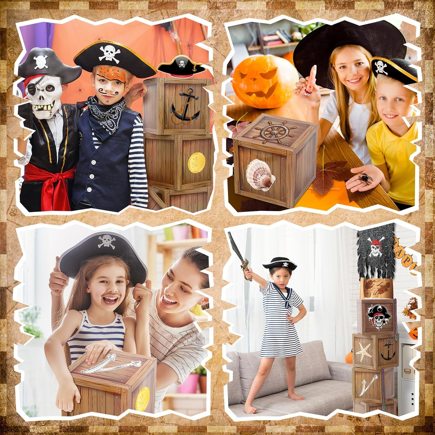 Sosation Pirate Halloween Trunk or Treat Car Decorations Kit 26 Pcs Halloween Crossbones Pirate Themed Car Archway Entryway Garage Door Decorations Haunted Home Outdoor Party Decor Supplies