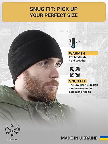 Miniatura 3 de 2SBR 2SABERS Gorro de invierno cálido de forro polar para hombre, gorro táctico militar del ejército