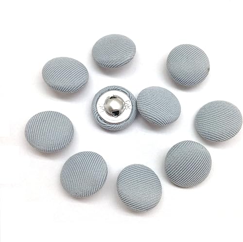Vista 79 de PEPPERLONELY 10 piezas de tela de 0.394 in cubierta con botones redondos de vástago de metal, azul marino