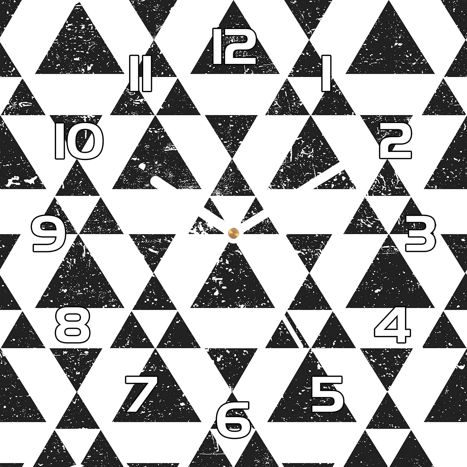 Horloge en verre 30x30 cm Coloray pendule murale moderne salon cuisine motif Triangle Grunge