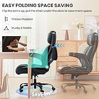 Vista 6 de Silla de oficina grande y alta de 500 libras, soporte lumbar ajustable para dolor de espalda, asiento extra ancho, silla de oficina ejecutiva