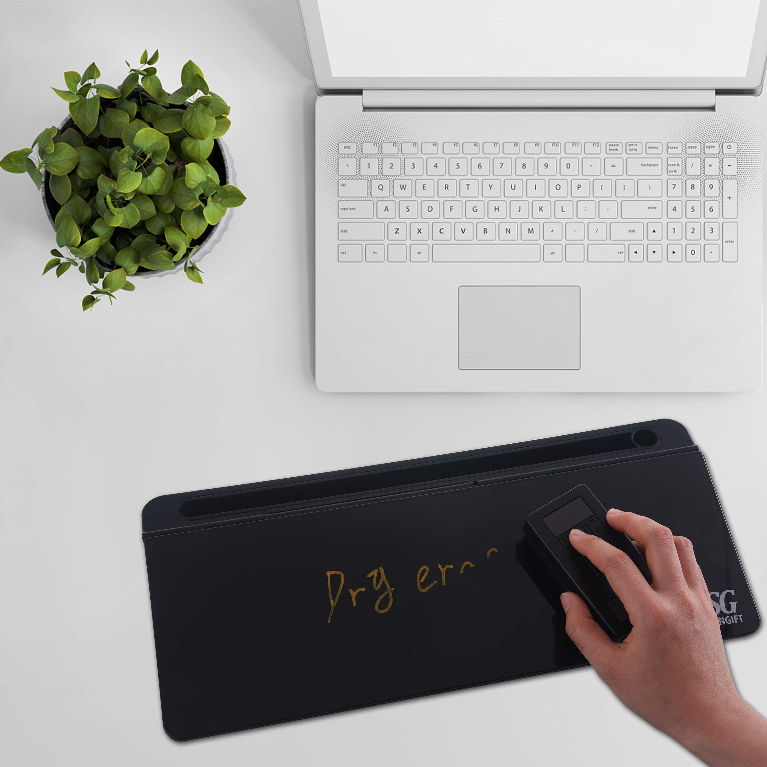 Buy SUNGIFT Glass Desktop Whiteboard DryErase Board, Computer Keyboard Stand Pad, Glass
