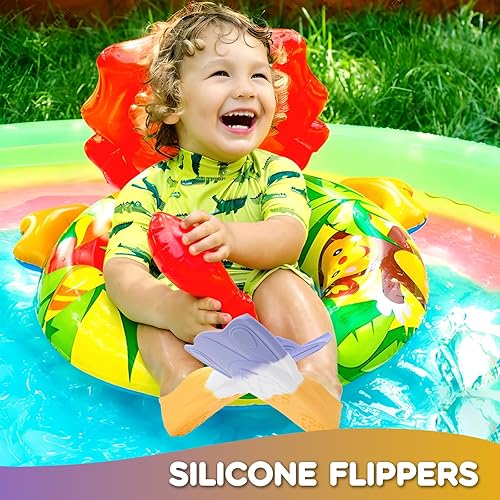 Miniatura 6 de Aletas de natación para niños, aletas de entrenamiento de natación, aletas cortas para jóvenes, piscina, esnórquel para niñas y niños principiantes