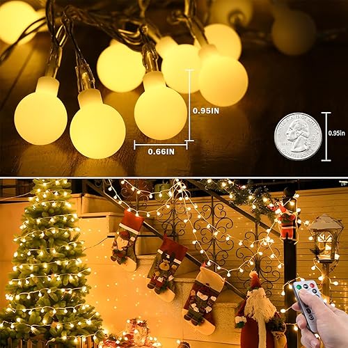Miniatura 2 de colcutee Guirnalda de luces de globo, 20 pies, 40 luces LED que funcionan con pilas, cadena de luces interiores para decoración de Navidad, patio,