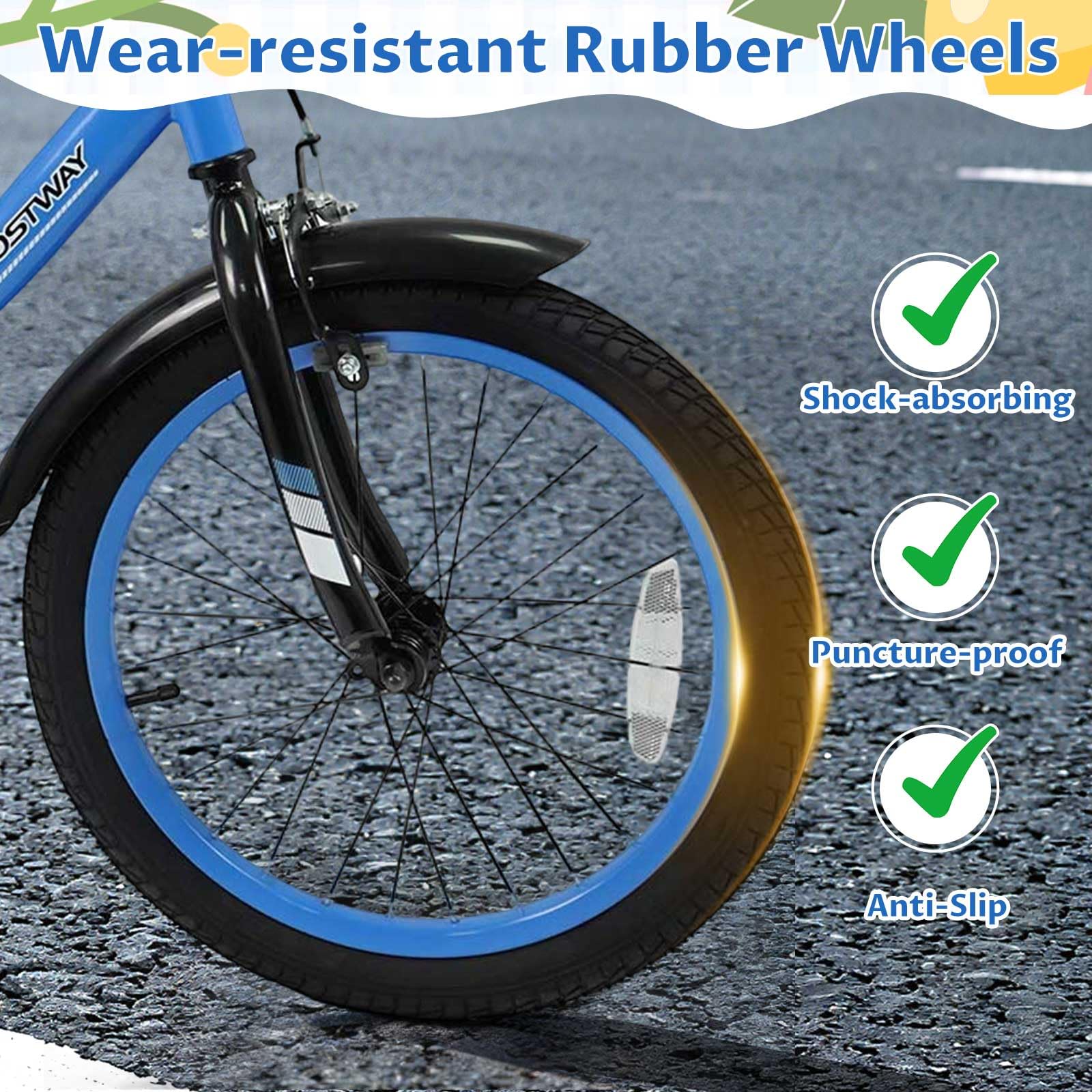 COSTWAY Kids Bike, 18 Inch Toddler Bicycle with Removable Training Wheels, Dual Brakes, Adjustable Seat & Handlebar Height, Girls & Boys Bikes for 3-8 Years Old (Blue,18 Inch with Kickstand)