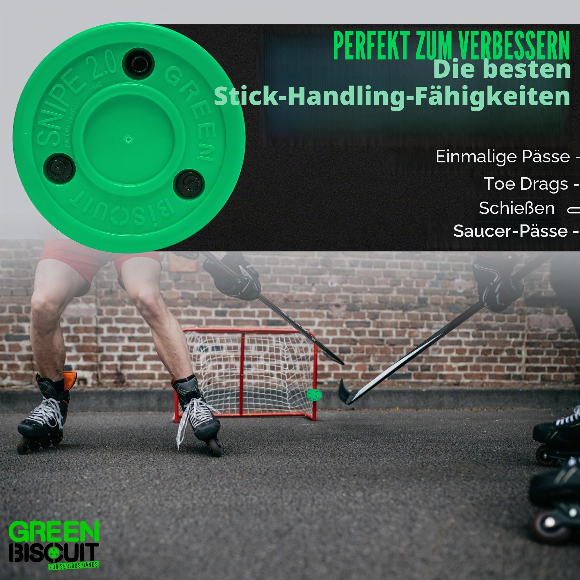 Green Biscuit Combo Passing + Shooting Training Pucks