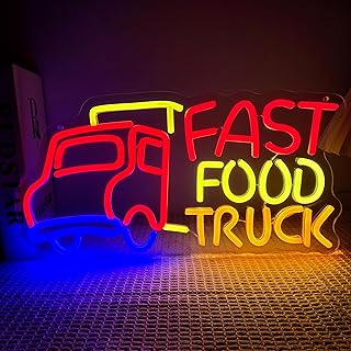 Fast Food Truck Neon Sign Fast Food Truck LED Sign Business Fast Food Truck