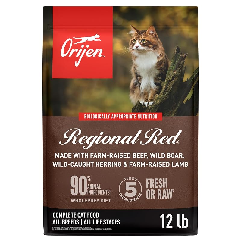 Ração seca para gatos ORIJEN Regional Red Recipe WholePrey sem ingredientes de grãos, 5,45 kg
