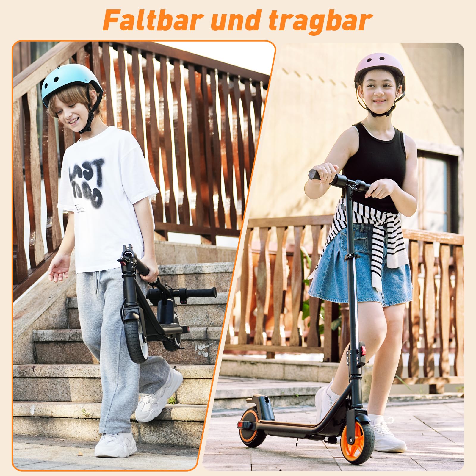 iScooter E Scooter für Kinder von 6-14 Jahren, 6.5" Musik Faltbar Elektroroller & 3 Einstellbare Hohe, 6"/5.5" Leicht Kinder E-Roller mit Lichtern, Max Reichweite 15/7/6KM, 2/3 modi (5-19 km/h)