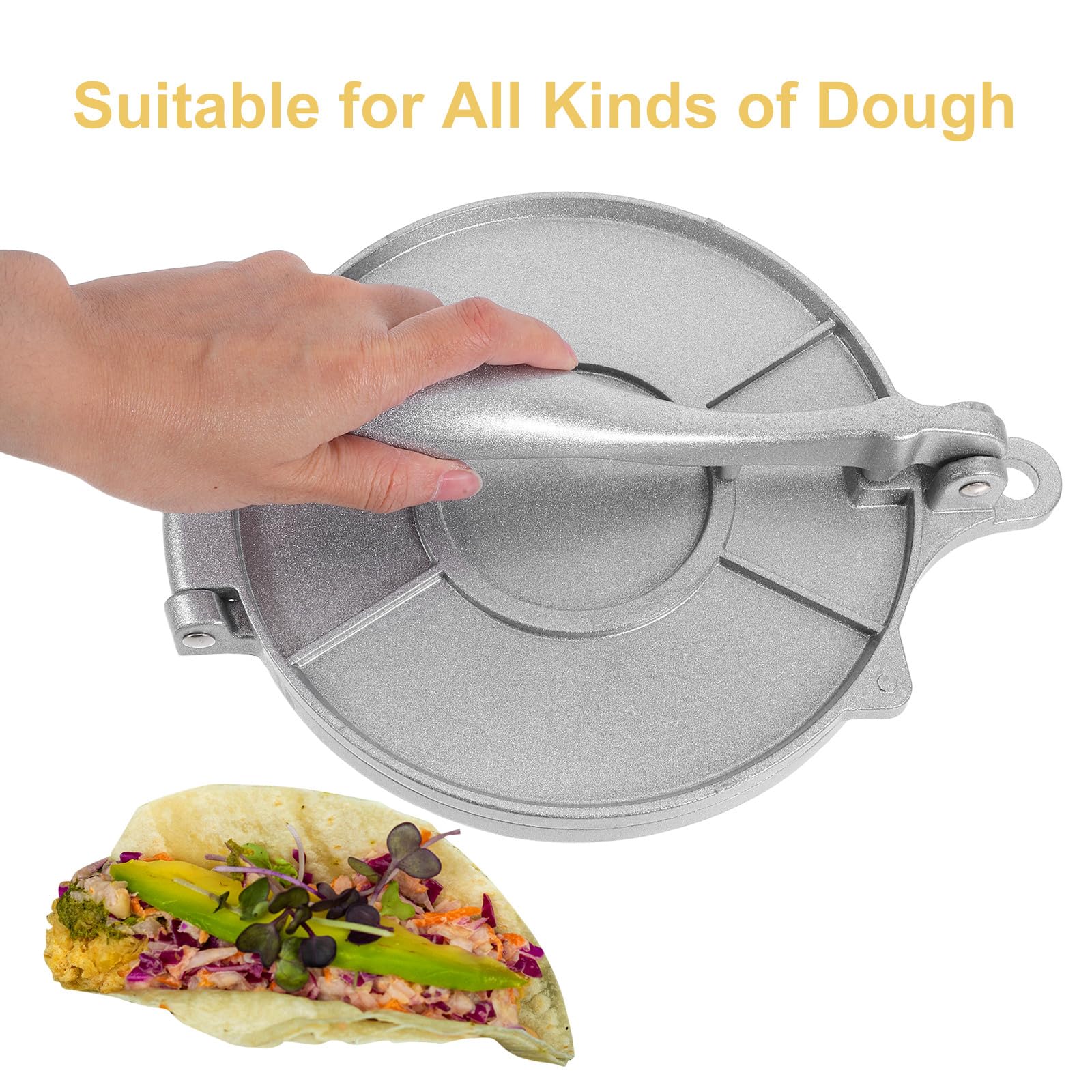 Máquina de Prensado Manual y Cepillo de Silicona con Molde de Aleación de Aluminio Prensa Versátil para Empanadas para Masa Adecuado para Fiestas al Aire Libre