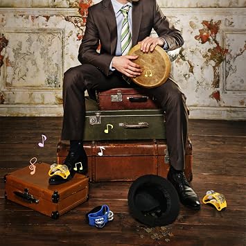 Eorbow 8 Packs Foot Tambourine for Adult, Foot Drums with Elastic Strap, Foot Percussion Shakers with Steel Jingle Bells, Musical Instrument Percussion for Guitar Cajon Banjo Playing