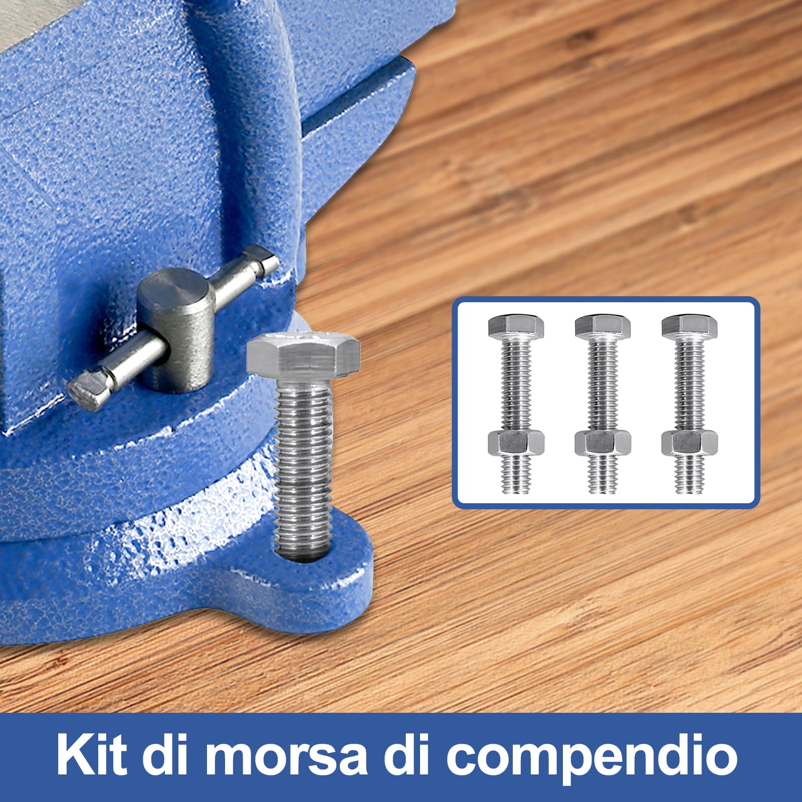HYCHIKA Morsa da Banco 152 mm 6 Pollici 360° Girevole per Lavorazione Legno e Metallo