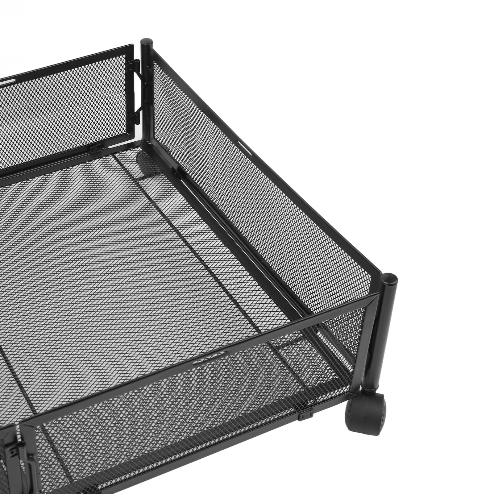Metalowy Organizer Pod łóżkiem Wydajna, Wysuwana Szuflada Pod łóżkiem na Ubrania, Zabawki, Oddychająca, Pyłoszczelna do Szafy w Sypialni w Domu, 23,6 X 15,9 X 6,3 Cala (BLACK)