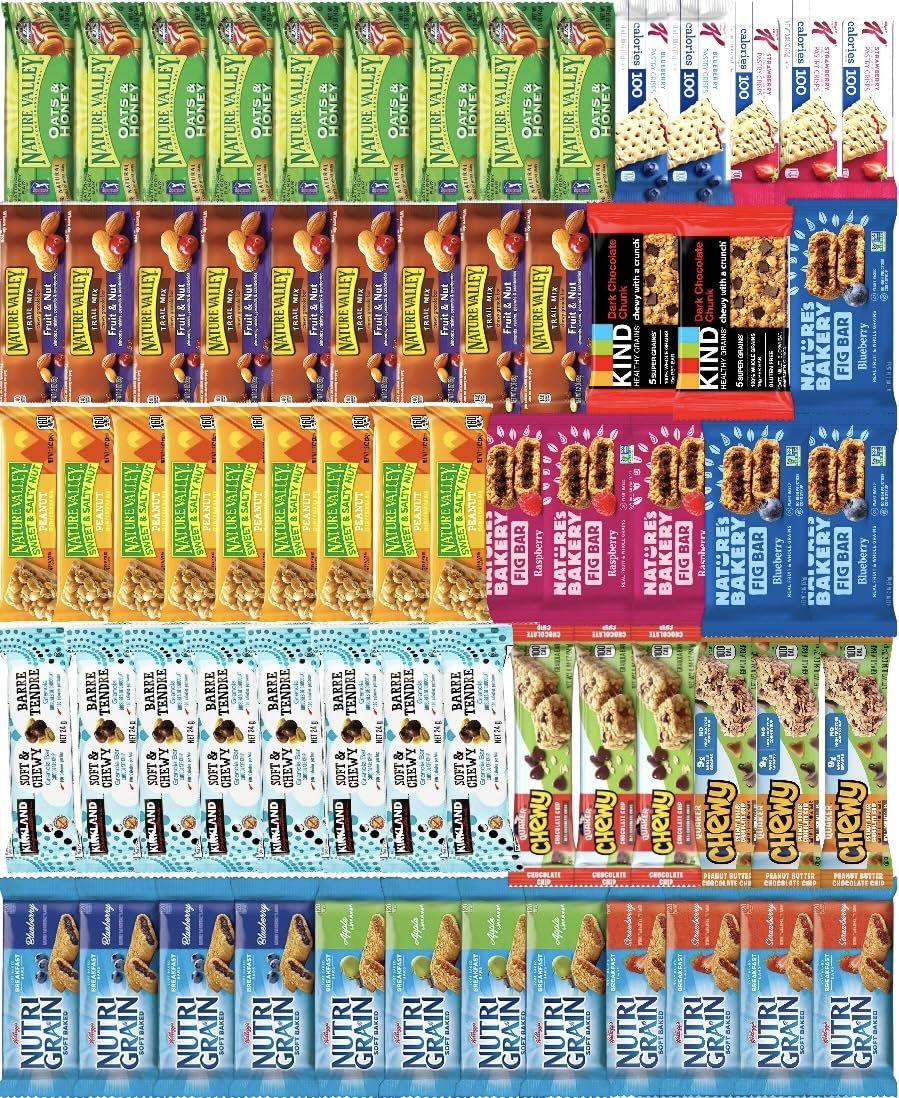 Healthy Snacks, Healthy Mixed Snack Box & Snacks Gift Variety Pack – Arrangement for Grab and go, work, office or Home – Granola Bars, Care Package with a Mystery Item, Perfect Snack with a Surprise, 67 Count, Bulk Assortment