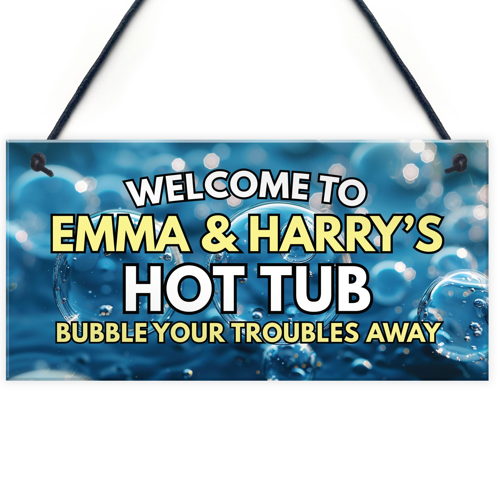 Red Ocean Personalised Hot Tub Accessories Signs and Plaques, Hot Tub Hanging Garden Wall Sign, Personalised Signs and Plaques For Hot Tub, Garden Party Gift Ideas