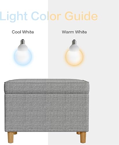 Miniatura 69 de Spatial Order Decoración del hogar | Otomana tapizada mediana rectangular de almacenamiento | Otomana con tapa con bisagras con almacenamiento para