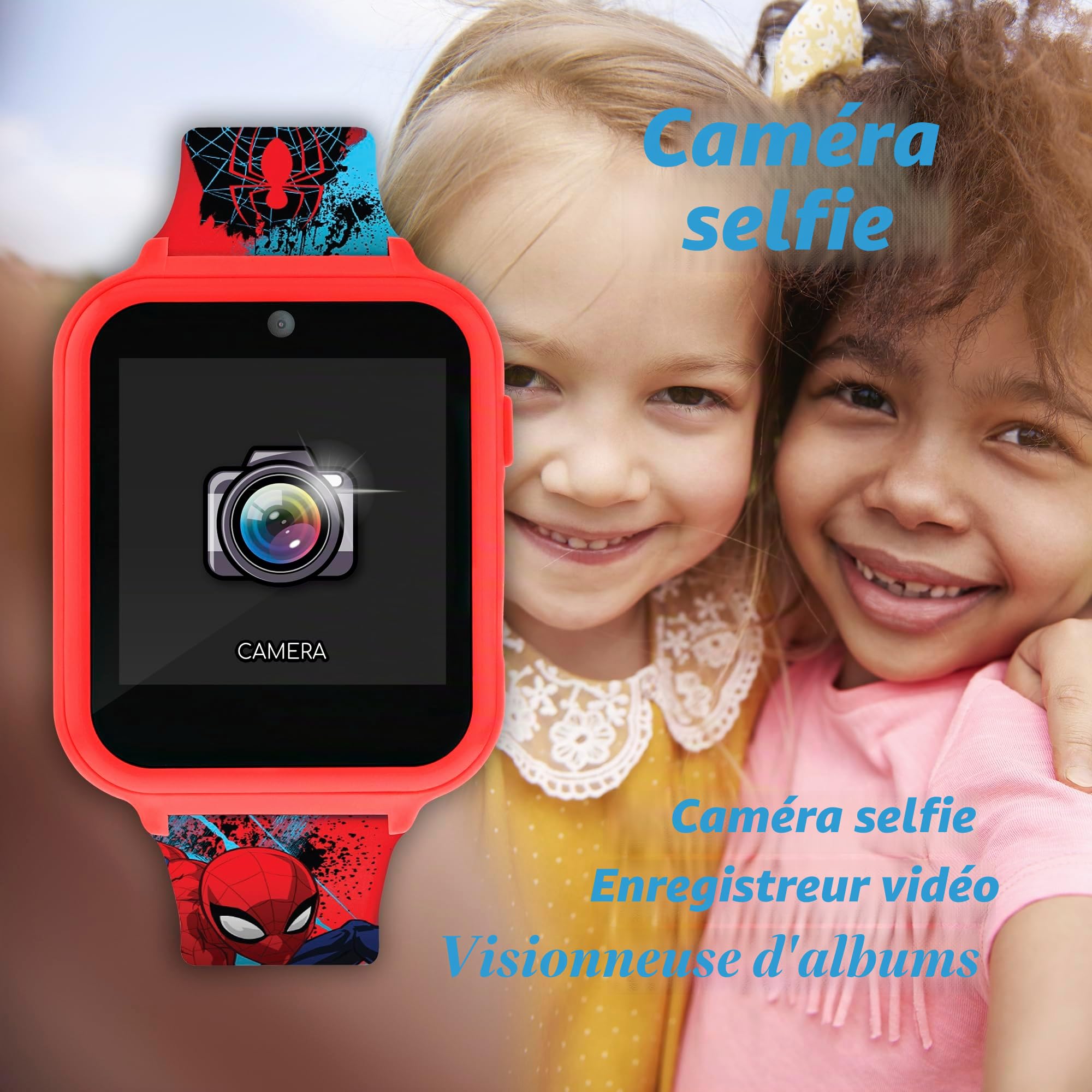Marvel Mixte Enfant Numérique Digital Montre avec Bracelet en Silicone Rouge SPD4588