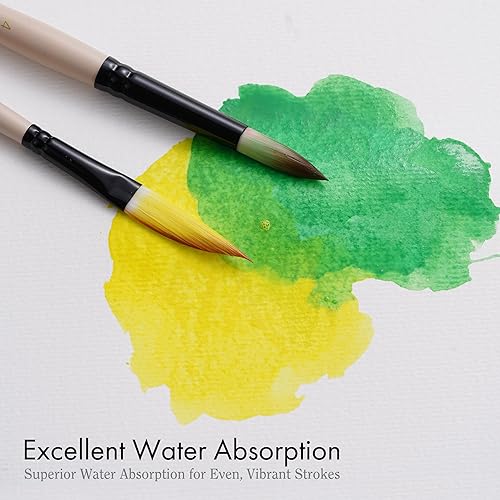 Miniatura 6 de ARTIFY - Juego de 8 pinceles de acuarela profesionales con estuche para principiantes y artistas, varias formas, cabellos optimizados para acuarela,