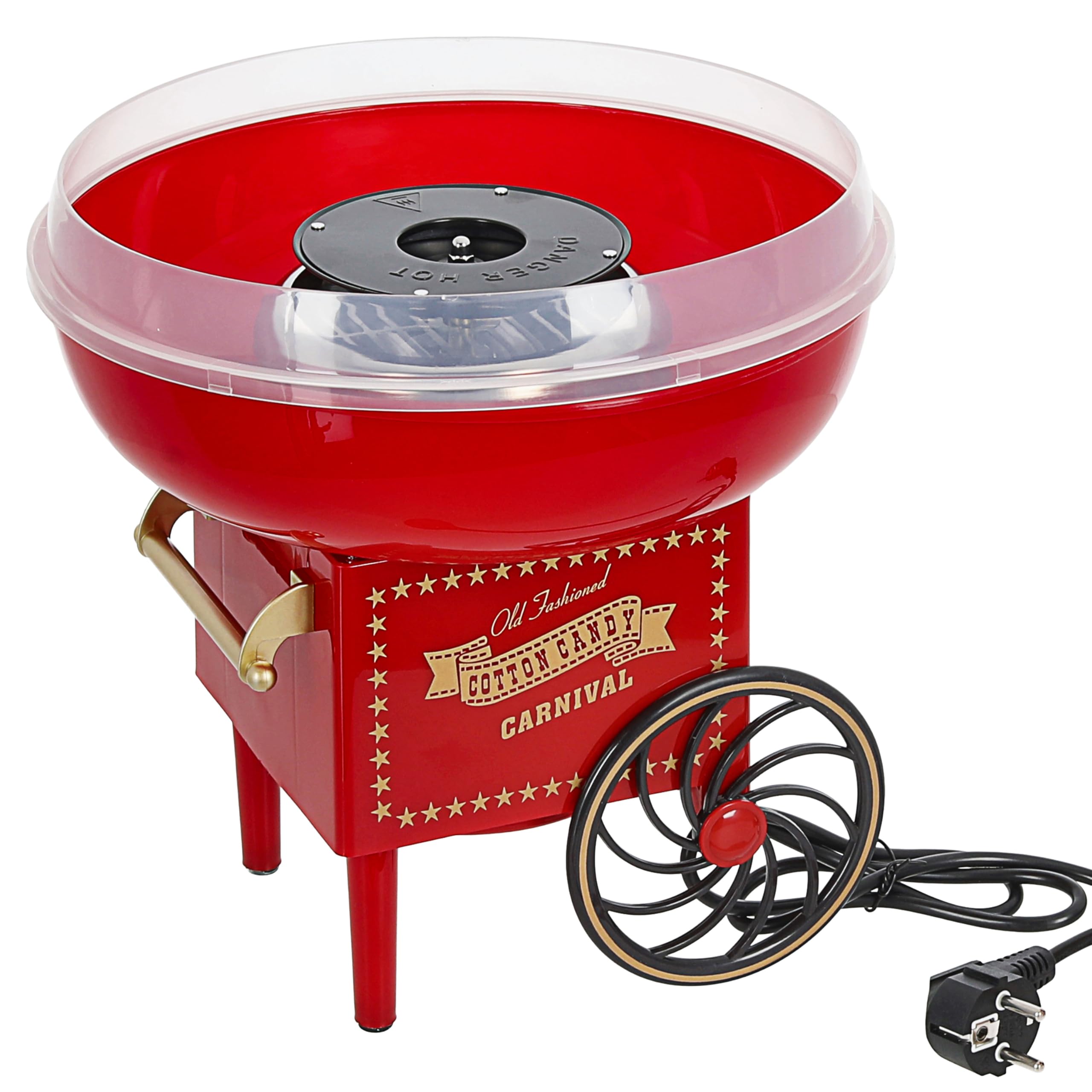 Zuckerwatte Maschine rot gold 29x28cm Kunststoff Cotton Candy Jahrmarkt