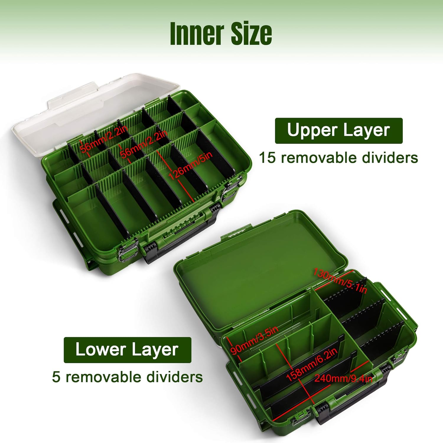 Rodeel Specialist Tackle System, Fishing Tackle Box for Storage and Organization of Fishing Accessories and Tools with Adjustable Compartments,Size 15.2 x10.4X 7.5inch : Sports & Outdoors