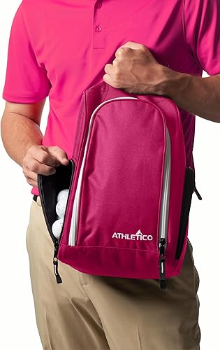 Miniatura 30 de Athletico Bolsa para zapatos de golf – Bolsas portadoras de zapatos con cremallera con ventilación y bolsillo exterior para calcetines, camisetas
