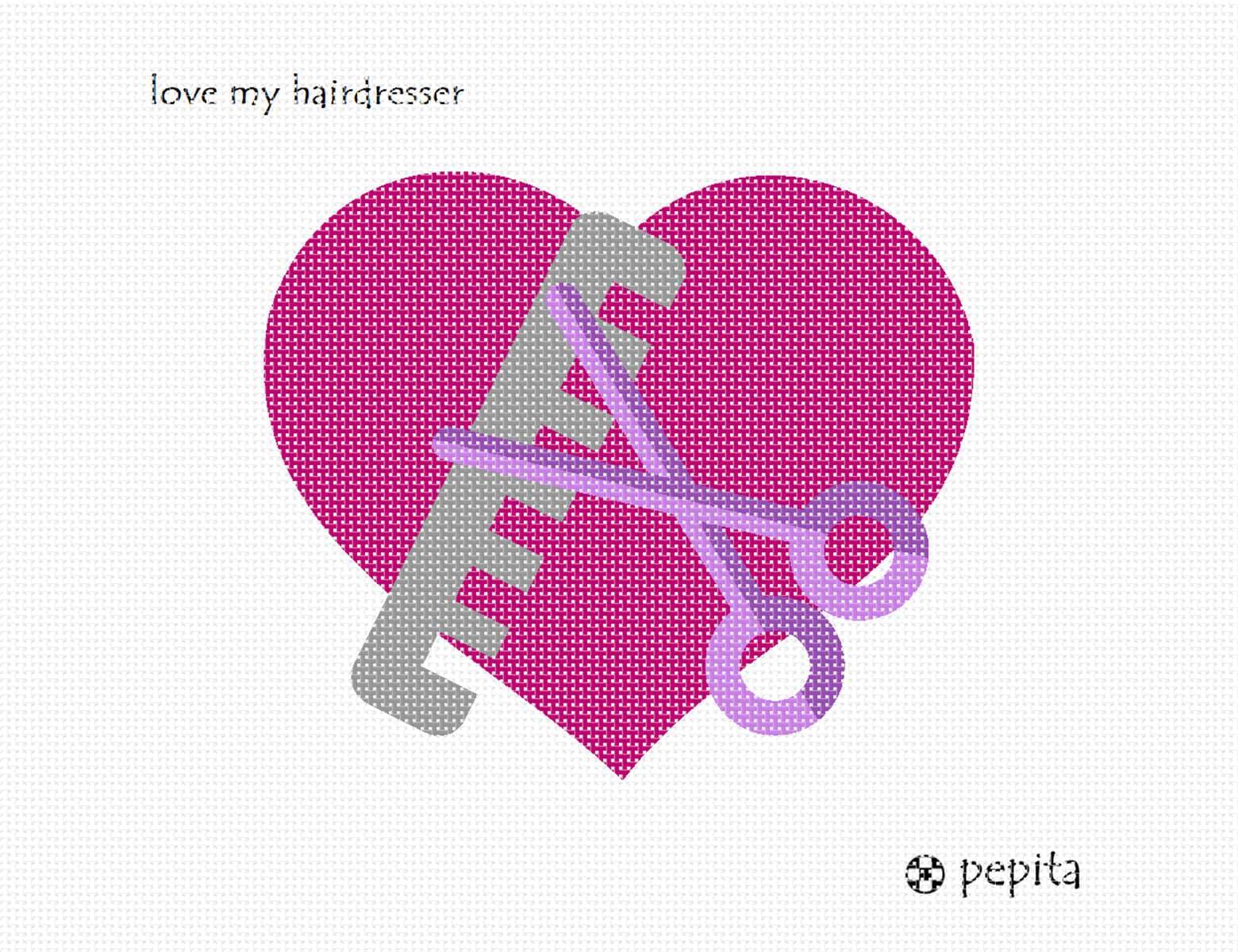 Pepita Needlepoint kit: Love My Hairdresser, 10
